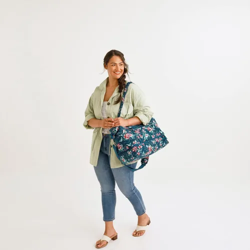 Vista 8 de Vera Bradley Bolsa de viaje de lujo de algodón para mujer