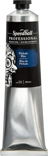 Vista 9 de Speedball Tinta de alivio profesional, azul ultramarino, tubo de 5 onzas