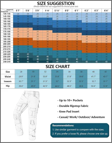 Vista 3 de TRGPSG Pantalones tácticos para hombre, pantalones de senderismo, pantalones cargo de camuflaje militar, pantalones de trabajo casuales
