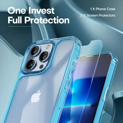 Vista 3 de TAURI Funda para iPhone 13 Pro Max, [no amarillenta] [protección contra caídas de grado militar] Funda a prueba de golpes para iPhone 13 Pro Max