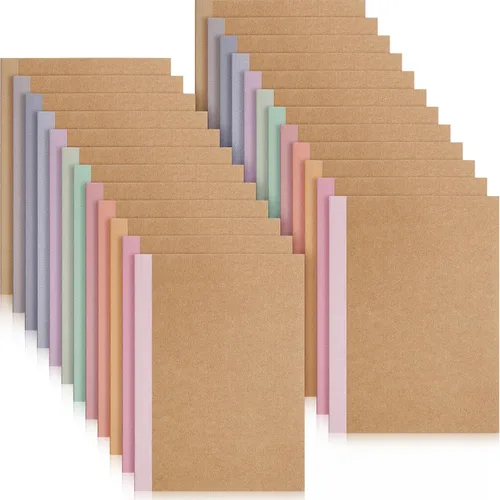 Vista 7 de Harloon A5 Composition Notebook Journals 8 x 5.75 in College Ruled Kraft Notebooks with Rainbow Spines Small Lined Composition Book for Office