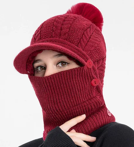 Vista 58 de HUAMULAN Gorro de invierno de una pieza para mujer, pasamontañas de forro polar, pasamontañas, máscara facial, bufanda, orejeras, esquí, nieve