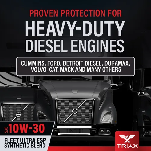 Vista 2 de TRIAX Fleet Ultra ESP 10W-30 API CK-4 - Mezcla sintética con licencia de moly y boro, aceite de motor diésel resistente, compatible con Volvo, Mack