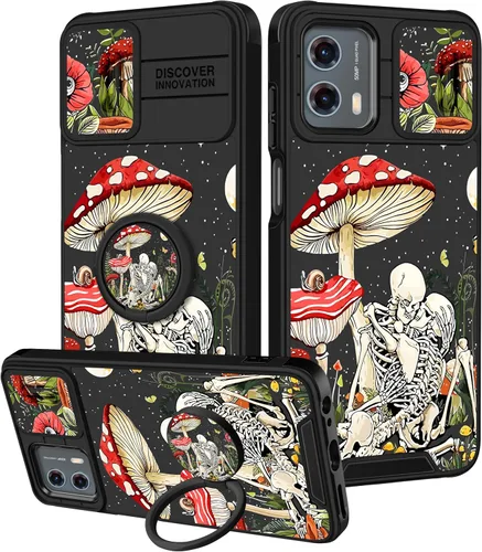 Vista 30 de Funermei Funda para Moto G Stylus 5G 2022, funda para teléfono con diseño de calavera de esqueleto para mujeres y niñas, diseño gótico, Como