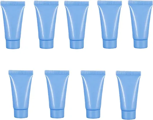 Vista 12 de Botellas de embalaje de muestra de 0.2 fl oz, 50 tubos de plástico vacíos recargables, mini recipientes de maquillaje para loción corporal, champú