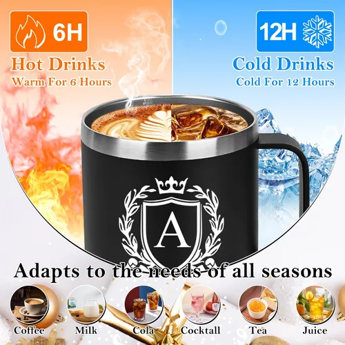 Vista 4 de MNZZ Taza de Café Aislada Personalizada de 14 Oz de Acero Inoxidable a Prueba de Fugas Taza de Agua Grande Pesada Taza Cafe Accesorios de Viaje
