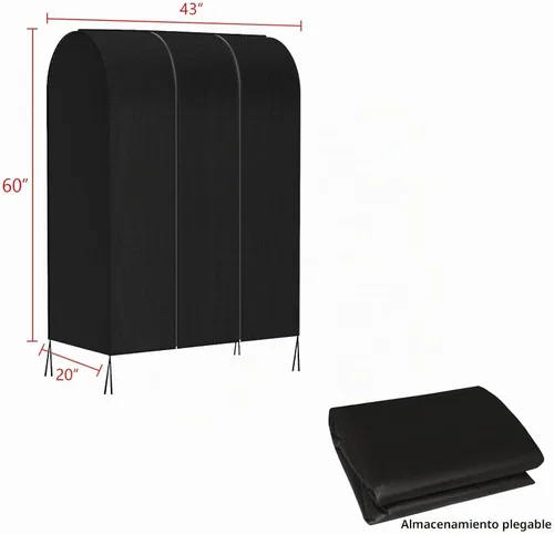 Vista 4 de Zilink Funda para Perchero de Ropa de 43 Pulgadas a Prueba de Polvo Transpirable Funda para Perchero de Ropa Bolsas para Ropa Grandes Protector