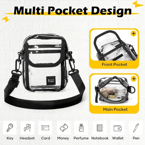Vista 5 de Mini Crossbody Bag Shoulder Bag for Men, Small Messenger Satchel Bag for Women
