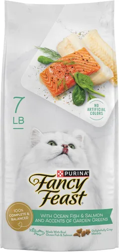 Vista 16 de Purina Fancy Feast - Alimento seco para gatos con pescado y salmón del océano (paquete de 4) bolsas de 16 onzas