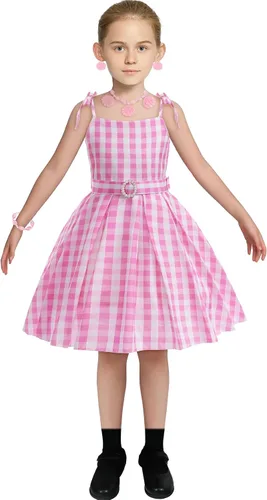 Vista 2 de Disfraz rosa para niñas pequeñas, vestido de muñeca de película para Halloween
