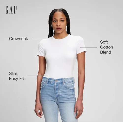 Vista 4 de GAP Paquete de 3 camisetas modernas con cuello redondo para mujer