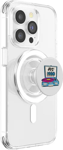 Vista 3 de Made In 1980 Turntable 80s Music Vinyl Record Player Retro PopSockets MagSafe PopGrip for iPhone
