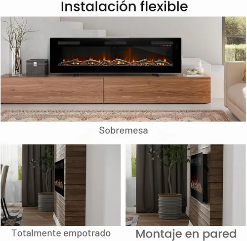 Vista 5 de Dimplex Sierra - Chimenea eléctrica lineal de 48 pulgadas, color negro, 1400 W