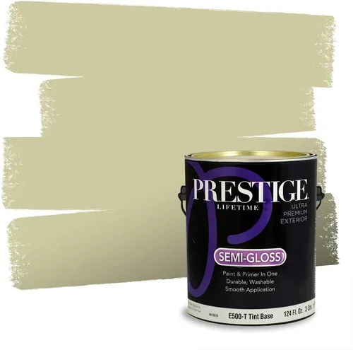 Vista 173 de Prestige Paints - Pintura exterior e imprimación en uno, 1 galón, plano, compatibilidad comparable con el color menta «Whipped Mint» de Behr