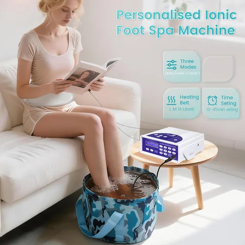 Vista 2 de Máquina de desintoxicación iónica para baño de pies, spa de pies para uso doméstico, sistema de baño de pies de desintoxicación iónica, incluye