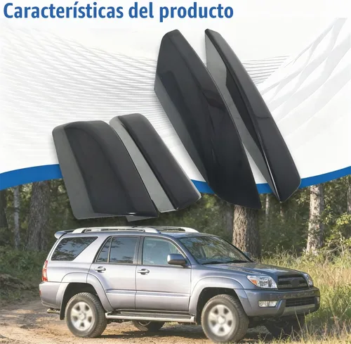 Vista 2 de Silscvtt 2 pares de portaequipajes para portaequipajes de techo de repuesto para 4Runner N210 2003-2009 plástico negro