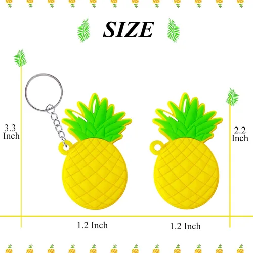 Vista 6 de CiciBear Paquete de 20 llaveros de piña, recuerdos de fiesta para fiesta temática hawaiana tropical Luau, baby shower, cumpleaños, recompensas