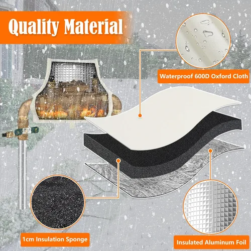 Vista 3 de Funda aislante para prevención de reflujo, cubierta para disyuntor de vacío a presión, cubierta de bomba de pozo de agua de invierno, cubierta