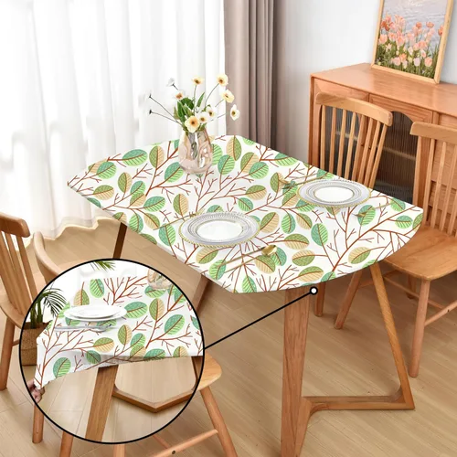 Vista 55 de Mantel ajustado blanco con elástico para mesas plegables de 48x48 pulgadas, manteles lavables y elásticos de elastano para mesas de cartas, manteles