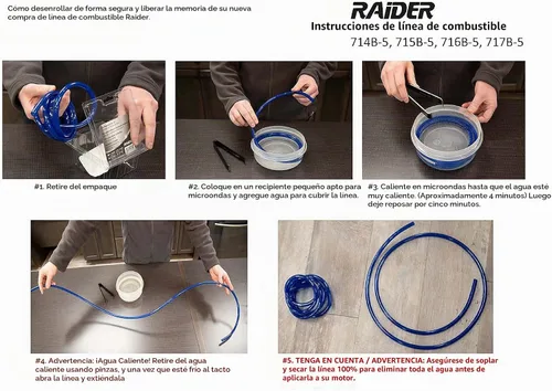 Vista 4 de Raider - rollo de tubo de línea de combustible de gas de poliuretano azul (5 pies x 1/4 pulg.)