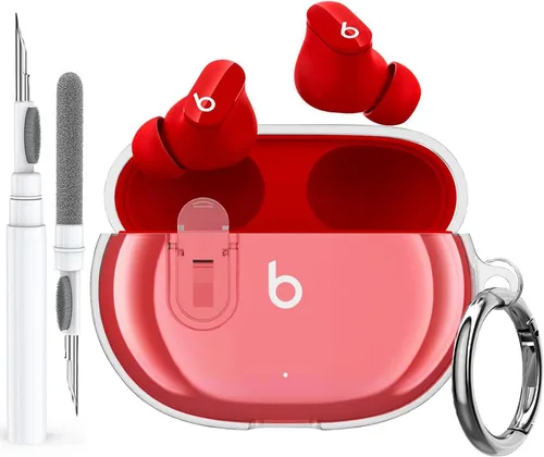 Vista 10 de Olytop para Beats Studio Buds/Buds + Funda Transparente con Cerradura 2021/2023, Funda Protectora de TPU Suave Transparente con Kit de Limpieza