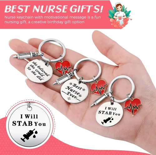 Vista 7 de Yinkin 24 llaveros para enfermeras, regalos de fiesta de enfermera, regalos de semana de enfermeras, regalos de agradecimiento para mujeres