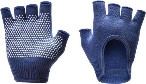 Vista 8 de Guantes de yoga antideslizantes sin dedos, ideales para pilates, barras, yoga de aire y entrenamientos de fitness, tela transpirable con agarre