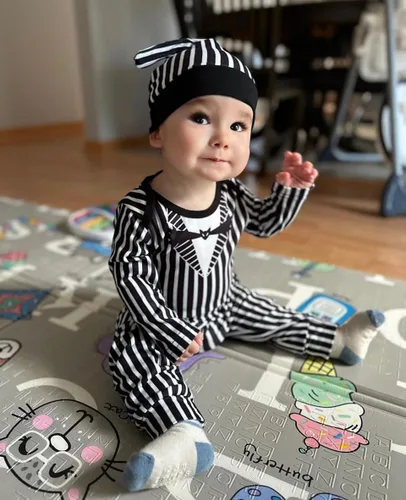 Vista 2 de HIHA Conjunto de 3 piezas de ropa de Halloween de manga larga para bebés, niños y niñas