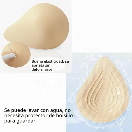 Vista 4 de Prótesis Mamaria de Algodón para Mastectomía Formas de Seno Almohadillas de Inserción para Sostén Ligera Ventilación Senos de Esponja Spiral