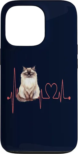 Vista 10 de Himalayan Cat Heartbeat EKG Funny I Love My Cat Case for iPhone 17