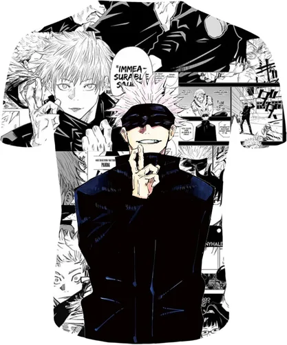 Vista 2 de Camiseta de anime para hombres y mujeres camiseta de manga corta con estampado 3D disfraz de cosplay para adultos y jóvenes