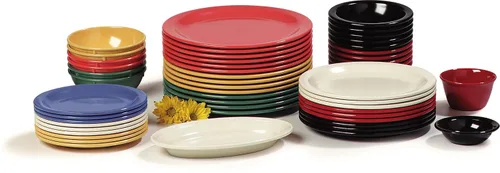 Vista 6 de Carlisle FoodService Products Dallas Ware - Plato de postre de plástico reutilizable con borde para bufés, hogar y restaurantes, melamina, 6.5