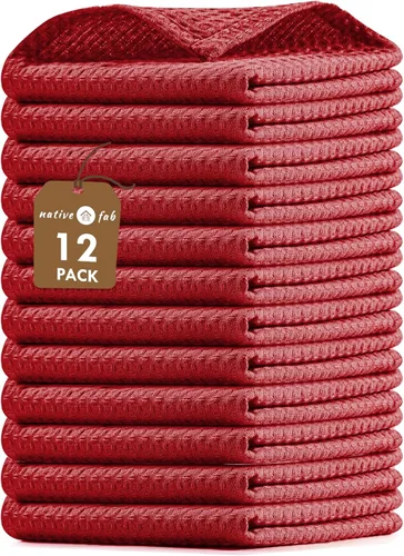 Vista 16 de Native Fab Juego de 8 toallas de cocina y paños de cocina, absorbentes, duraderos, de secado rápido para limpiar, cocinar, hornear, ideal