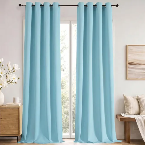 Vista 20 de Simplebrand Cortinas blancas puras de 96 pulgadas de largo para oscurecer la habitación, juego de 2 paneles para dormitorio/sala de estar, bloqueo