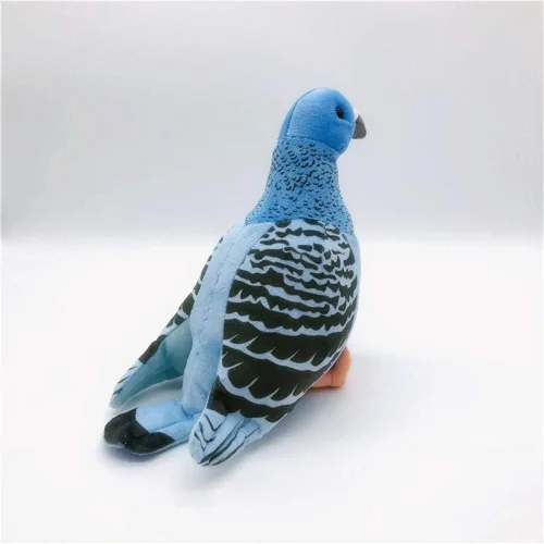 Vista 4 de Juguete de peluche blanco de simulación, paloma de roca de 8 pulgadas, linda paloma como regalo (azul)