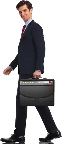 Vista 7 de Organizador de archivos de acordeón con asa, carpeta de archivos expandible de 13 bolsillos para papel, documentos, facturas, caja de archivo