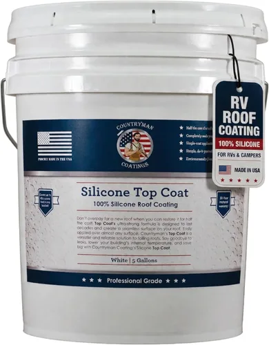 Vista 9 de Countryman Coatings Revestimiento de techo 100% de silicona, restaura tu techo en un día, sella fugas, grietas, costuras, penetraciones, se adhiere