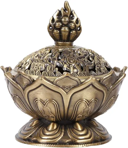 Vista 7 de Incienso Vintage Retorno Humo Stick Cono Titular Home Deco ion Caliente (Bronce)