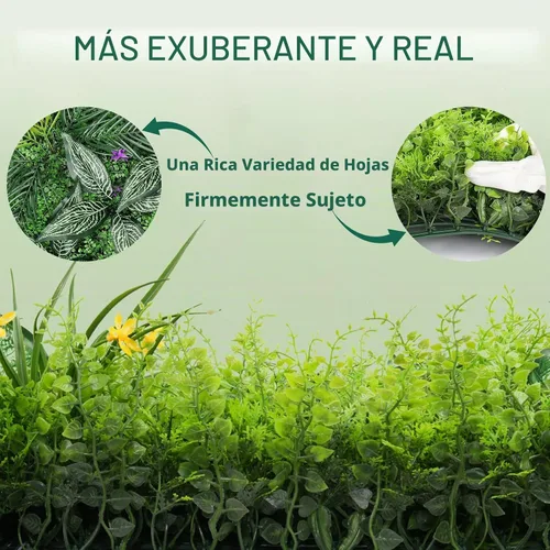 Vista 2 de Yangrass Paneles de fondo de pared de césped artificial, 20 x 40 pulgadas, 6 paneles de seto de boj pantalla de privacidad con protección UV
