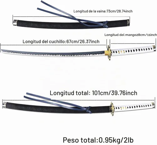 Vista 3 de Ziqing Yamato - Espada de anime Rebelión de Dante, espada de cosplay, Katana real, forjada a mano (Yamato-nuevo)