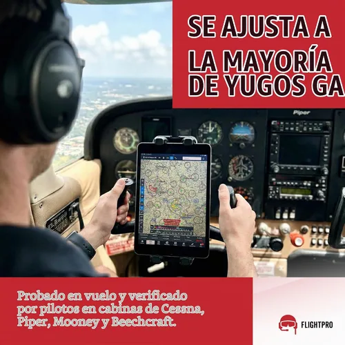 Vista 4 de FlightPro ProAviator - Soporte de yugo para iPad Pro, Mini, teléfonos