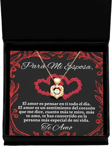 Vista 10 de Regalo para esposa con collar de corazón de amor original para Navidad o aniversario