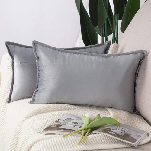 Vista 46 de MADIZZ Juego de 2 fundas de almohada decorativas de terciopelo súper suave con borlas, estilo de lujo, funda de almohada para sofá y dormitorio