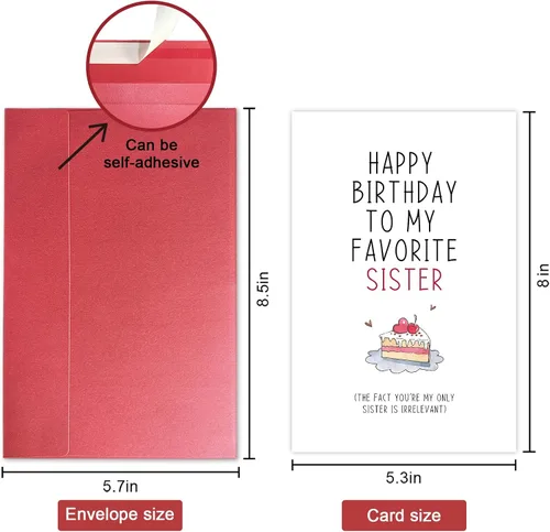 Vista 2 de Divertida tarjeta de cumpleaños para hermana, tarjeta de cumpleaños para hermana, tarjeta de cumpleaños para hermanos, tarjeta de feliz cumpleaños