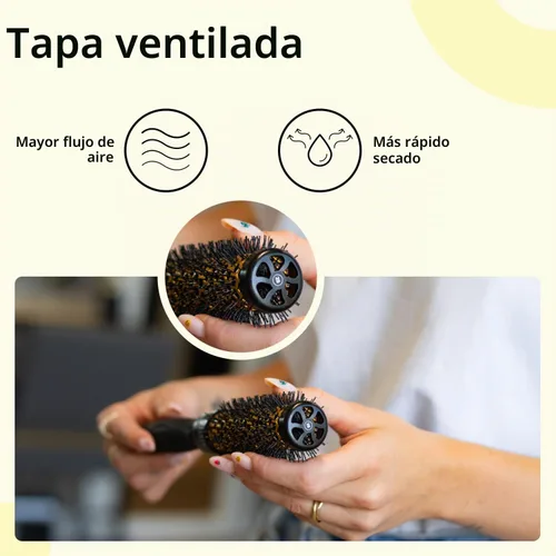 Vista 8 de Olivia Garden MultiBrush - Cepillo térmico desmontable no eléctrico con barril de cerámica