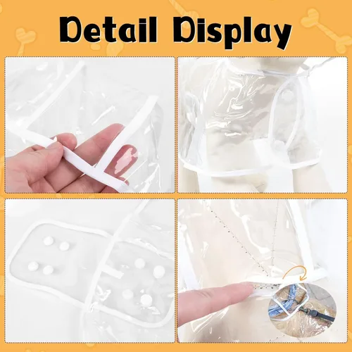 Vista 3 de Impermeable para cachorros para perros pequeños, impermeable, capa impermeable con capucha para mascotas, talla XS