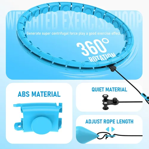 Vista 2 de JKSHMYT Infinity Weighted Hula Exercise Hoop, for Adults Women Weight Loss Plus Size, 30/26 Detachable Links