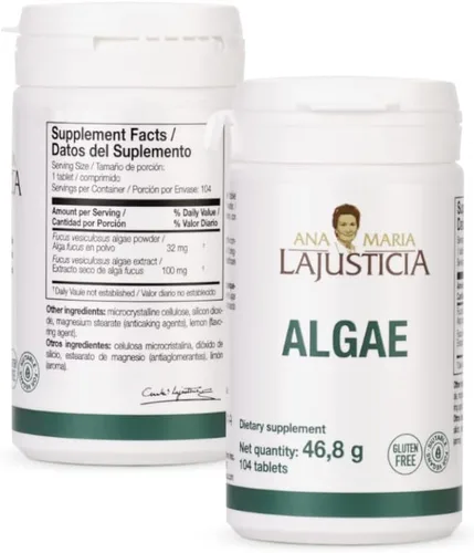 Vista 4 de Ana Maria Lajusticia - Algas - Sin azúcar, sin gluten y veganas. Paquete de tratamiento de 104 días. Propiedades anticelullita. Favorece