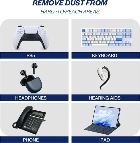 Vista 3 de iDuster Plumero de aire enlatado comprimido - Limpiador de teclado electrónico desechable para limpiar plumero