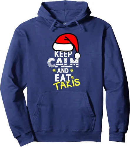 Vista 6 de Let's Wear This Keep Calm And Eat Takis - Sudadera con capucha de Navidad, Negro